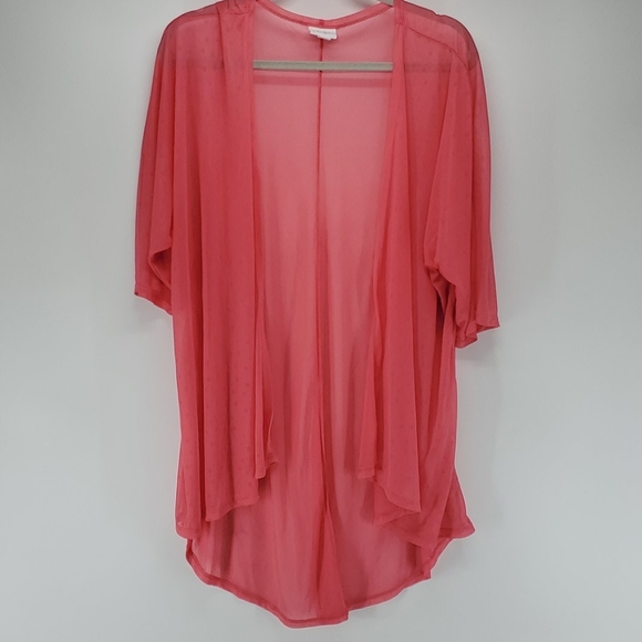 LulaRoe Pink Mesh Cardigan - Picture 4 of 11